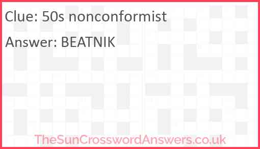 50s nonconformist Answer