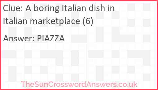 A boring Italian dish in Italian marketplace (6) Answer