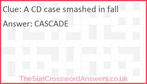 A CD case smashed in fall Answer