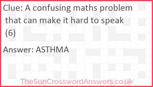 A confusing maths problem that can make it hard to speak (6) Answer