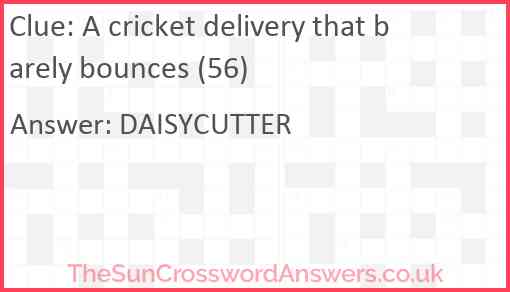 A cricket delivery that barely bounces (56) Answer