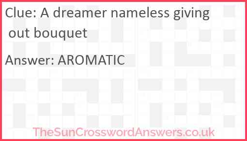 A dreamer nameless giving out bouquet Answer