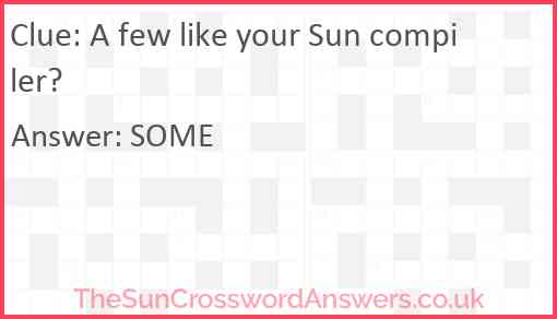 A few like your Sun compiler? Answer