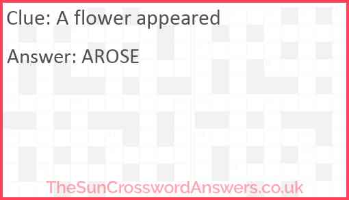 A flower appeared Answer