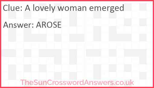 A lovely woman emerged Answer