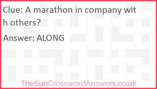 A marathon in company with others? Answer