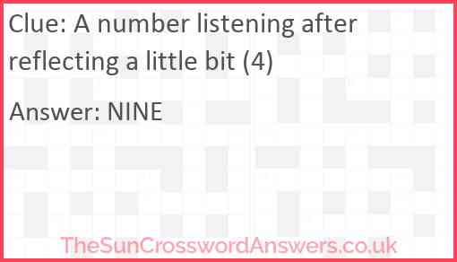 A number listening after reflecting a little bit (4) Answer