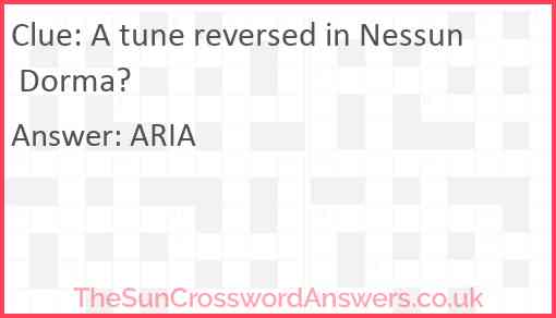 A tune reversed in Nessun Dorma? Answer