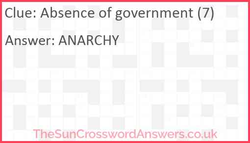 Absence of government (7) Answer