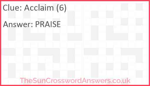 Acclaim (6) Answer