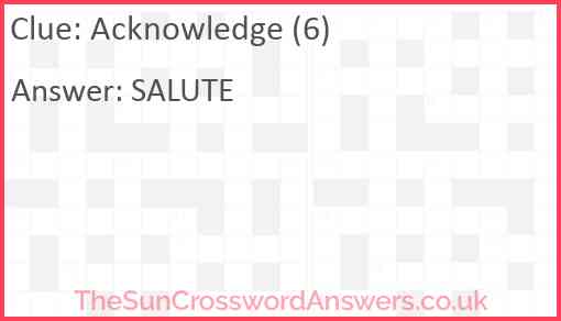 Acknowledge (6) Answer