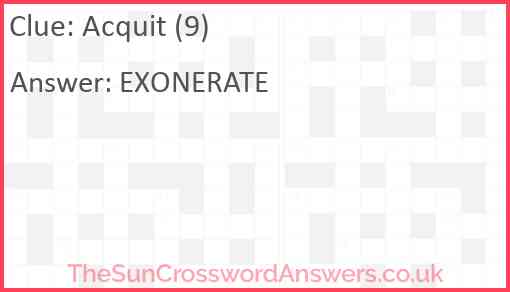 Acquit (9) Answer