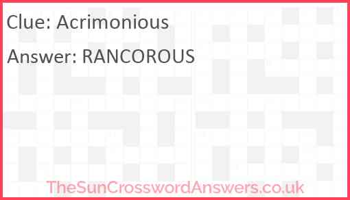 Acrimonious Answer