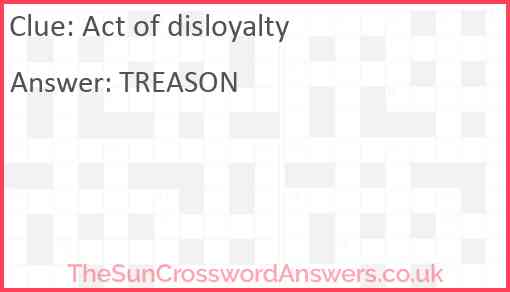 Act of disloyalty Answer