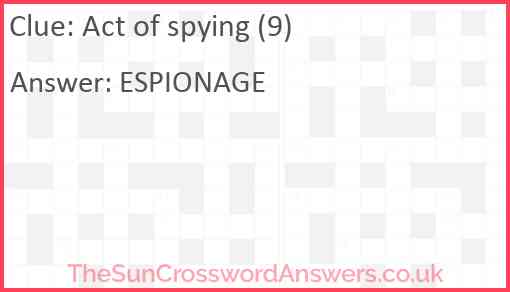 Act of spying (9) Answer