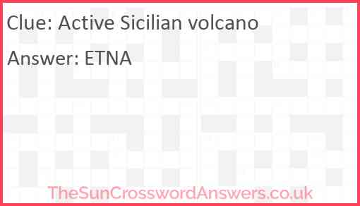 Active Sicilian volcano Answer