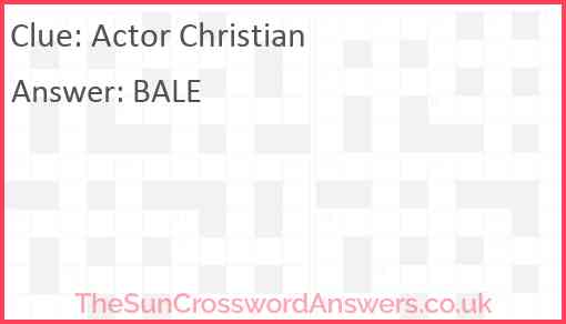 Actor Christian Answer