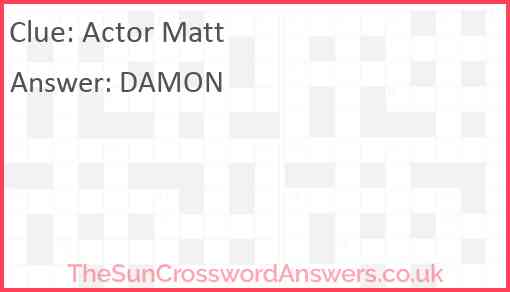 Actor Matt Answer