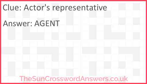 Actor's representative Answer