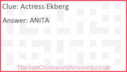 Actress Ekberg Answer