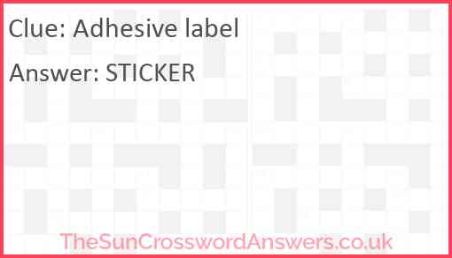 Adhesive label Answer