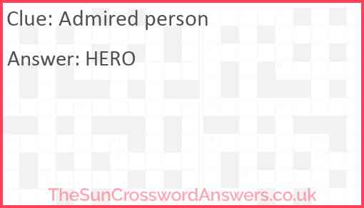 Admired person Answer