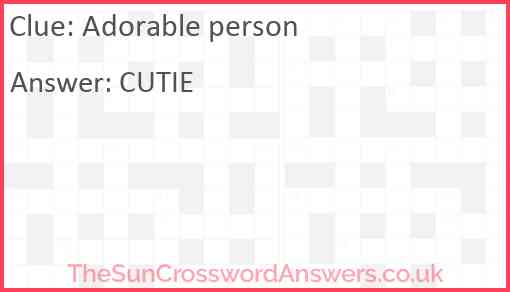Adorable person Answer