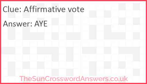 Affirmative vote Answer