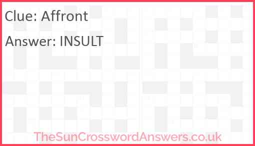 Affront Answer