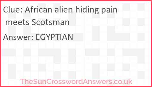 African alien hiding pain meets Scotsman Answer