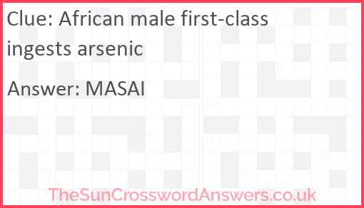 African male first-class ingests arsenic Answer