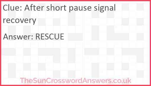 After short pause signal recovery Answer