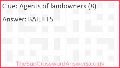Agents of landowners (8) Answer