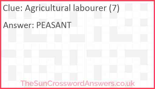 Agricultural labourer (7) Answer