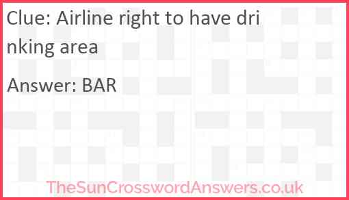 Airline right to have drinking area Answer