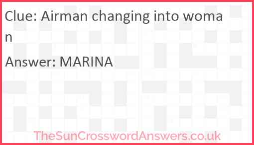 Airman changing into woman Answer