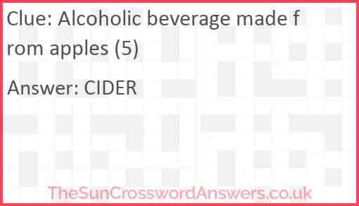 Alcoholic beverage made from apples (5) Answer