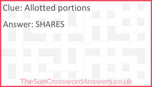 Allotted portions Answer