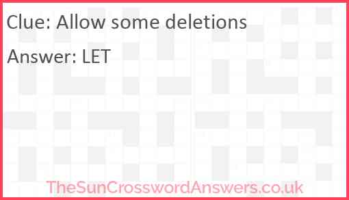 Allow some deletions Answer