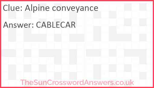 Alpine conveyance Answer