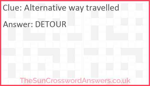 Alternative way travelled Answer