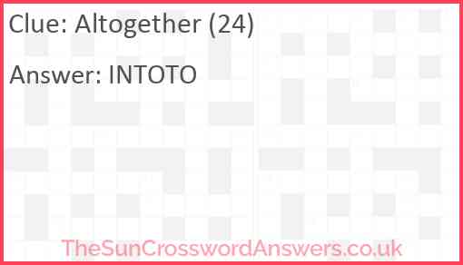 Altogether (24) Answer