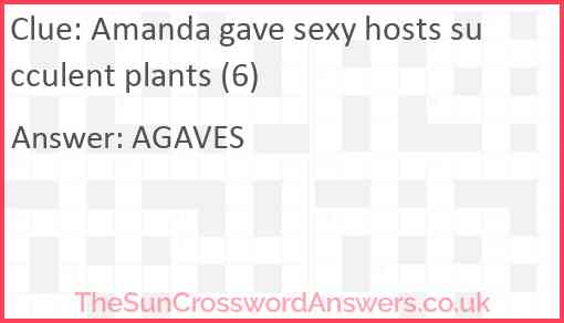 Amanda gave sexy hosts succulent plants (6) Answer