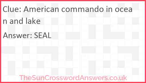 American commando in ocean and lake Answer