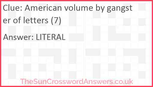 American volume by gangster of letters (7) Answer