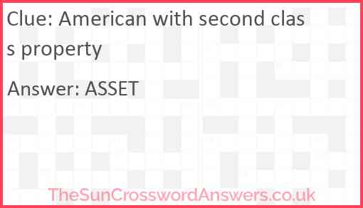 American with second class property Answer