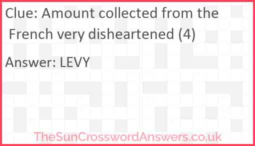Amount collected from the French very disheartened (4) Answer
