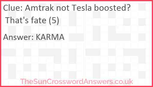Amtrak not Tesla boosted? That's fate (5) Answer
