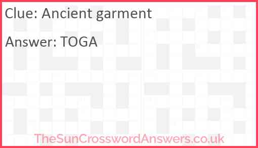 Ancient garment Answer