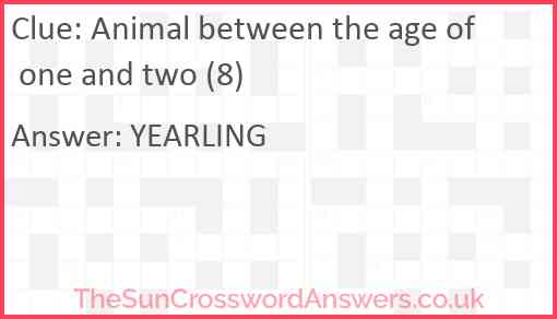 Animal between the age of one and two (8) Answer
